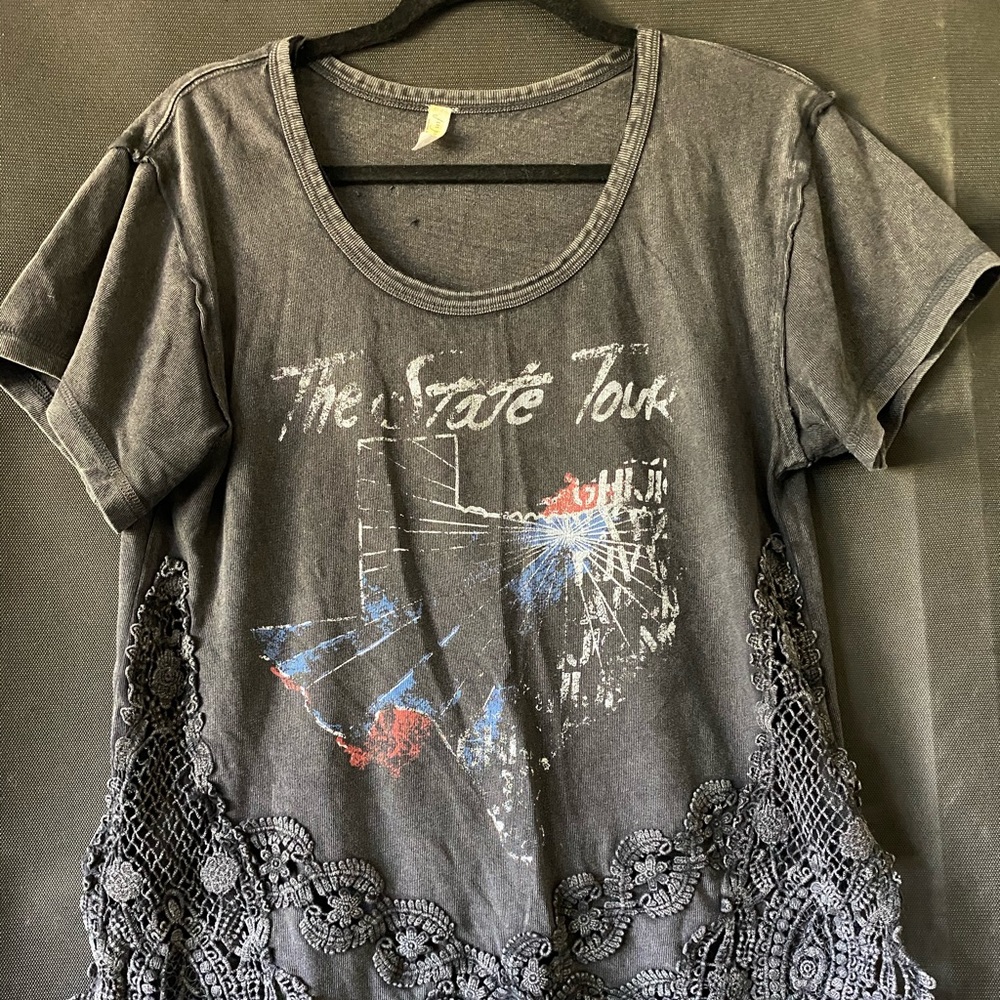 Free People Faded Lace Sweatshirt - TEXAS